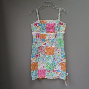 Lilly Pulitzer dress size 8 Kentucky Derby collection whimsical patchwork design